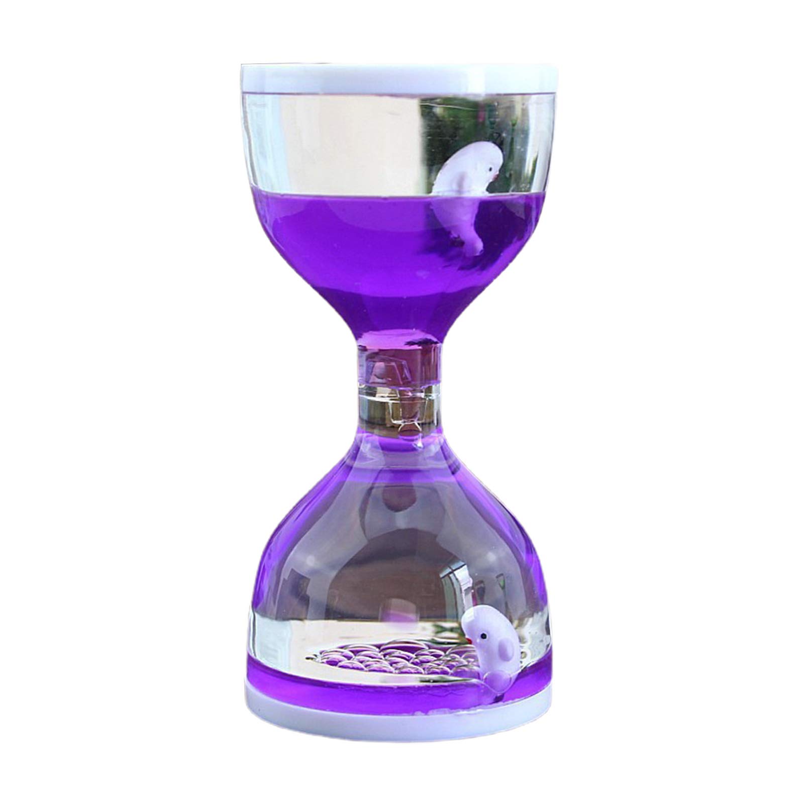 Gumei Purple Liquid Motion Bubbler Timer Desk Sensory Toy Animal Floating Oil Hourglass For F