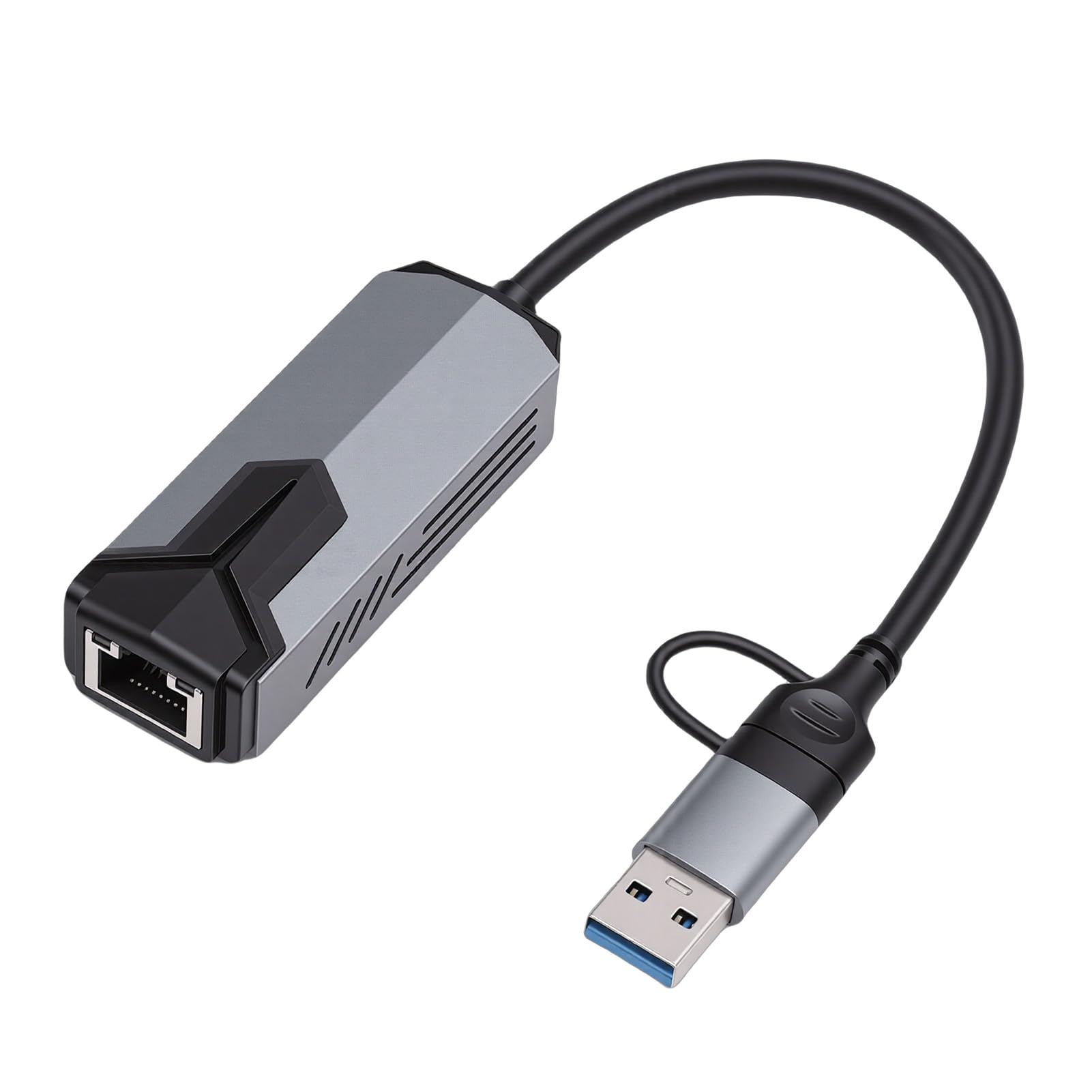 Goshyda Adaptateur Ethernet USB C vers 5 Go, Adaptateur Réseau 5 Gigabit avec Port USB A, Plug and Play en Aluminium pour Ordinateur Portable Wins 10/11 OS X Thunderbolt 4