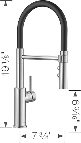 Miniatura 2 de BLANCO 402448 CATRIS Flexo Semi-Pro Pull-Down Grifo De Cocina De Arco Alto 1.5 GPM - Acero PVD