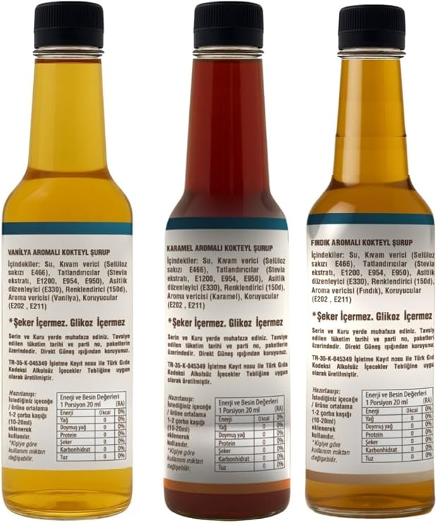 Esperado - Set Of 3 Coffee Syrups - Vanilla * Hazelnuts * Caramel - Unsugar - Zero - 3 X 250 Ml