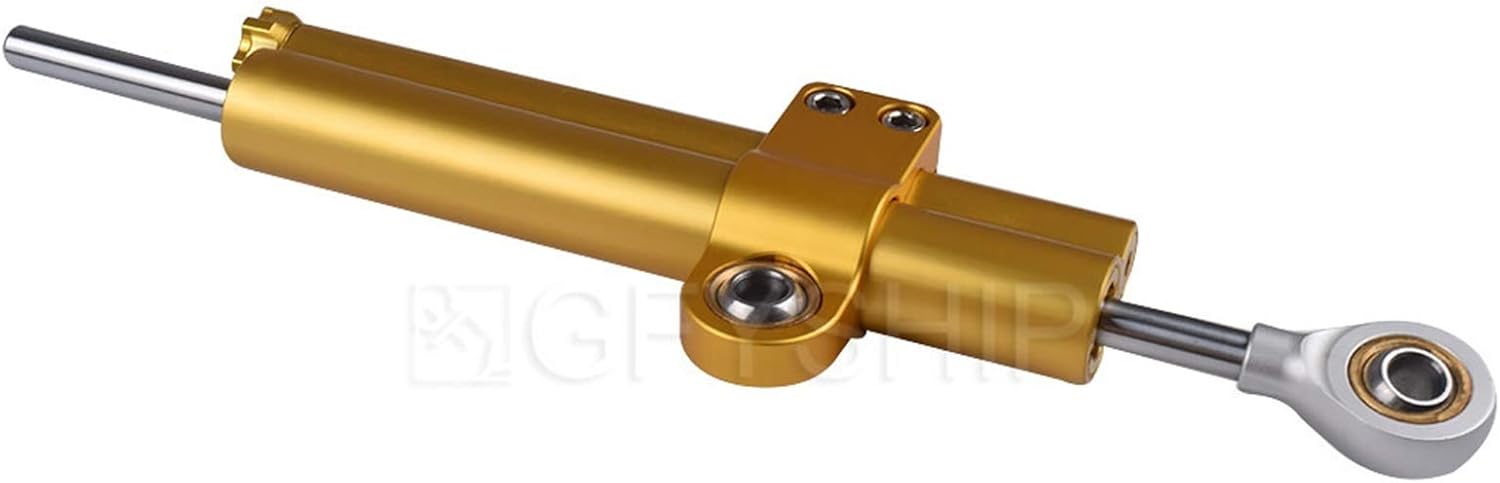Steering Damper Adjustable Motorcycle Steering Damper Ohlin Stabilizer For Yamaha R6 MT09 FZ1 FZ8 Z750 Z900 Z1000 Mounting Bracket Kit(Gold)