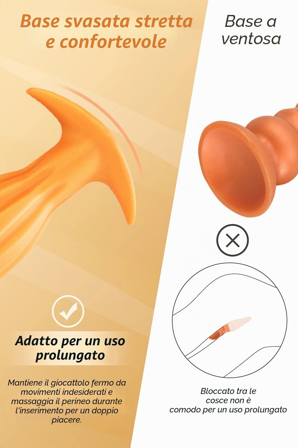 Plug anale, dildo anale in silicone liquido super morbido con e scanalatura, plug anale per principianti e utenti avanzati Roluck (XXL)…
