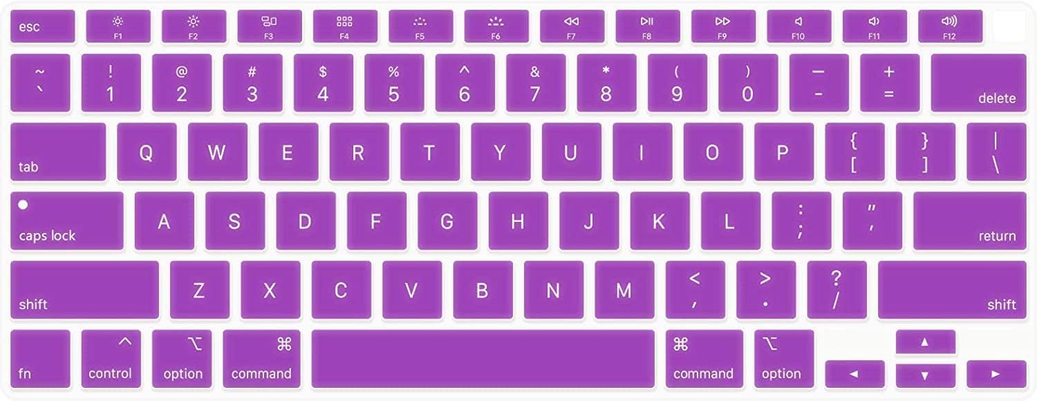 IK "Premium USA Version English Language Keyboard Cover for 2020 MacBook Air 13-Inch with Touch ID & Retina Display - M1 A2337/A2179 Compatible" Purple