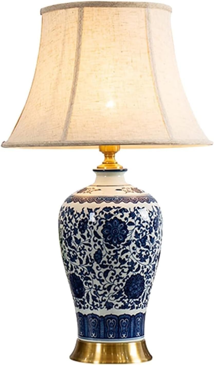 DFAEEKIYO Ceramic Table Lamp Modern Desk Lamps Gold Base Bedside Nightstand