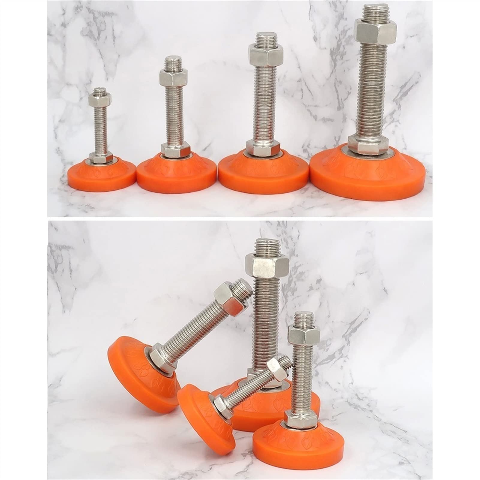 Patas de Mueble Regulables, 4 Patas niveladoras Ajustables M16 con Rosca de Poste, Patas niveladoras de Acero al Carbono for Muebles y Equipos mecánicos.
