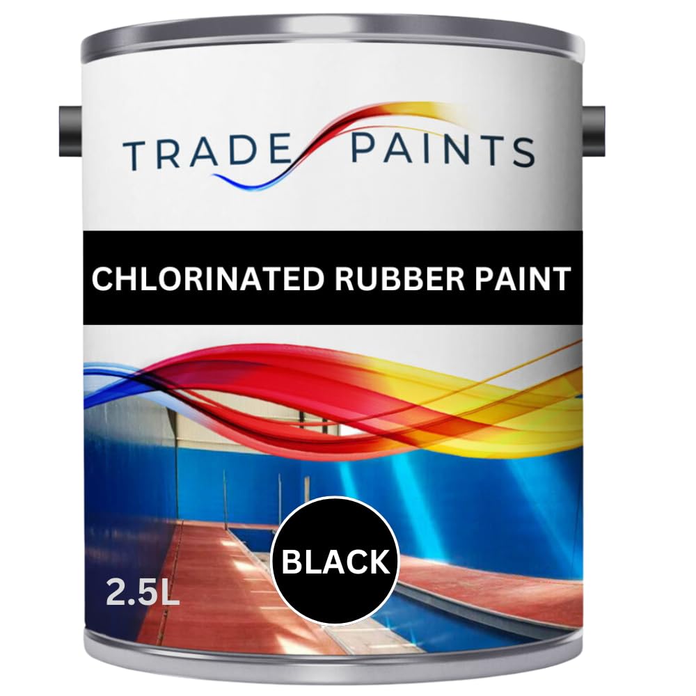 Chlorinated Rubber Paint For Concrete Stone Brick - Excellent Durable Waterproofing & Chemical Resistant (Black, 2.5 Litre)
