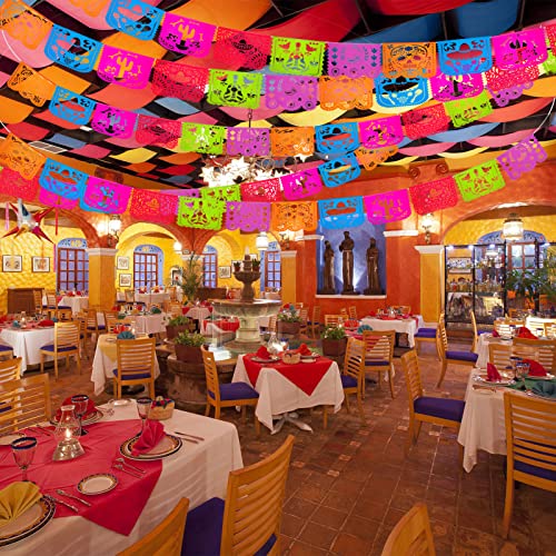 Qpout 2Pcs Mexican Fiesta Party Decorations Banners, 30X20 Cm Large Papel Picado Banner, Mexican Themed Party Decorations, Cinco De Mayo Decorations Day Of The Dead Decoration Dia De Los Muertos Decor #TOP5