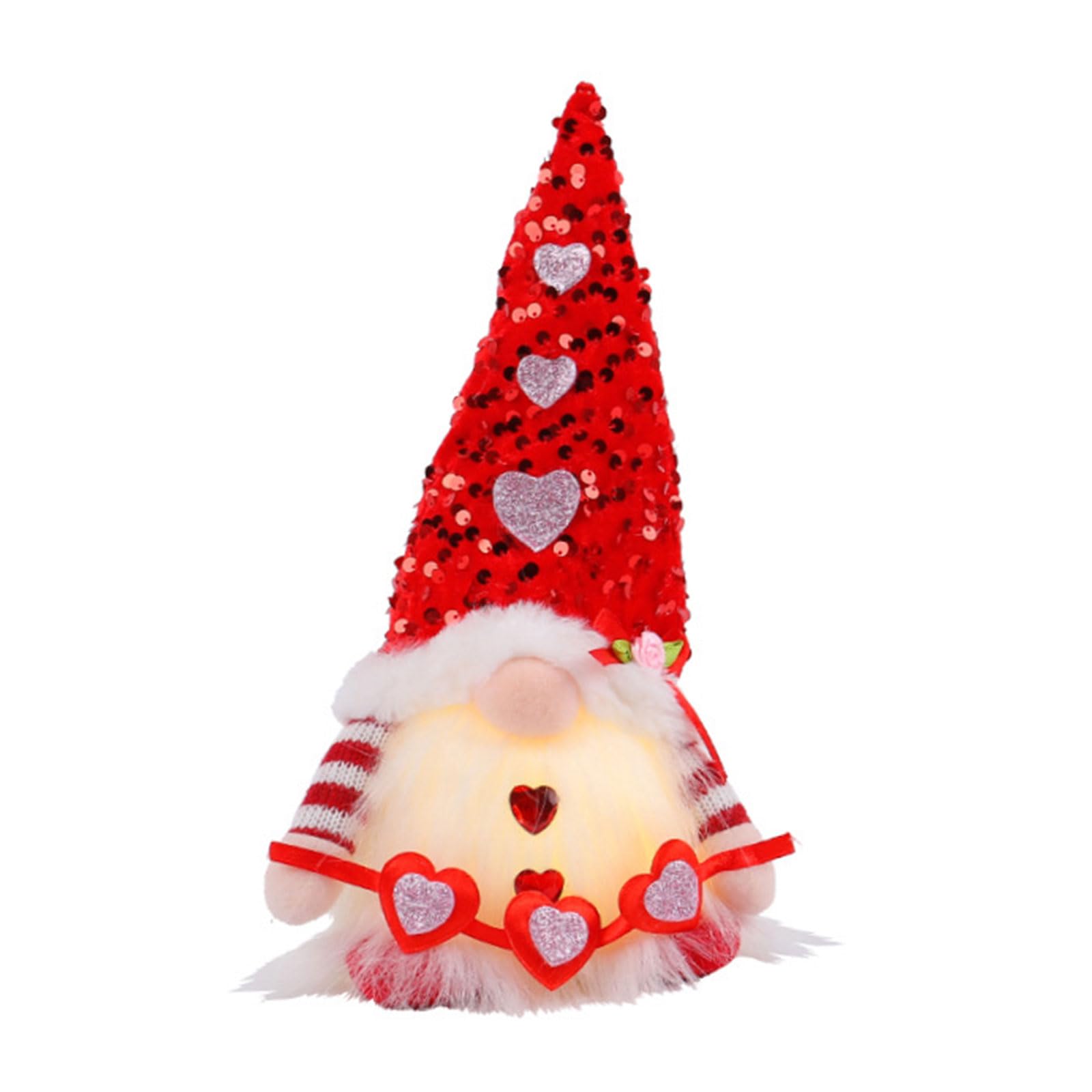 Nucelit Valentine ' s Day Glowing Gnomes Doll Gift Excellent Craftsmanship, Great for Gifting Beautiful Holiday Party Supply Cloth/filling Cotton