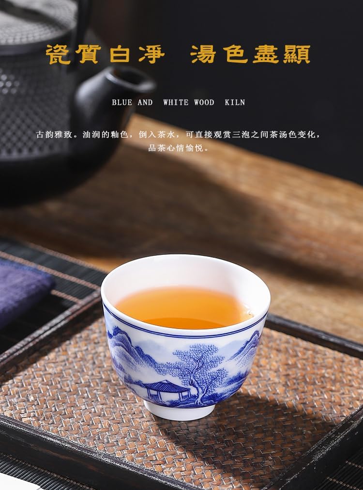 Blue-and-White Landscape Host Cup - Ceramic Tea Set-set1
