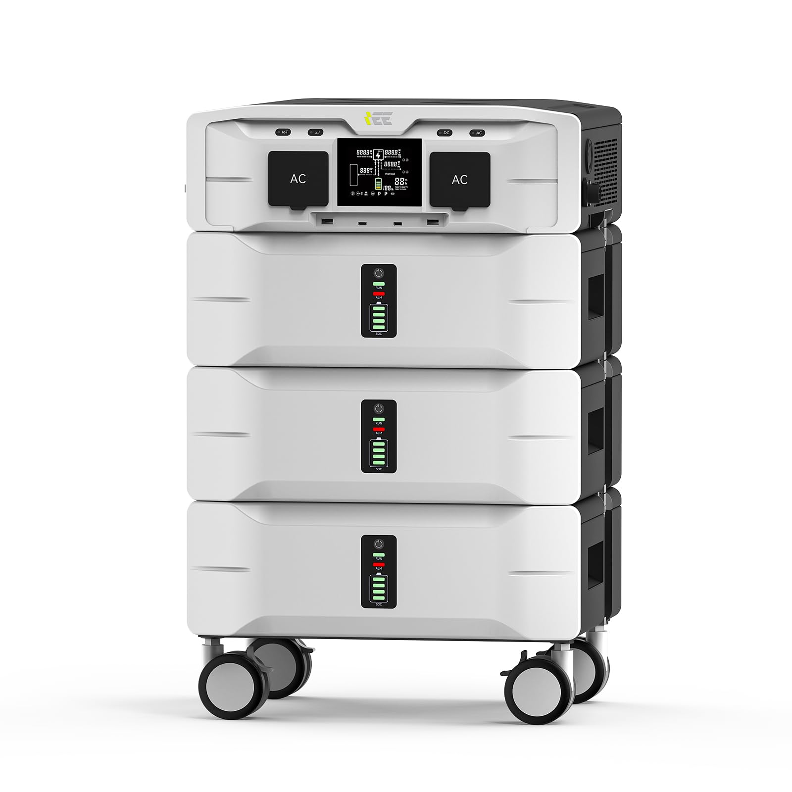 IEE 7680Wh Portable Power Station 120 240V 5000W AC Output Lifepo4 Home Battery Backup Expandable to 10kWh Solar