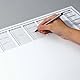 SIGEL HO366 Papier-Schreibtischunterlage, ca. DIN A2, mit transparenter Schutzleiste, aktueller 2-Jahres-Kalender, 40 Blatt, Schreibunterlage, vegan, aus nachhaltigem Papier