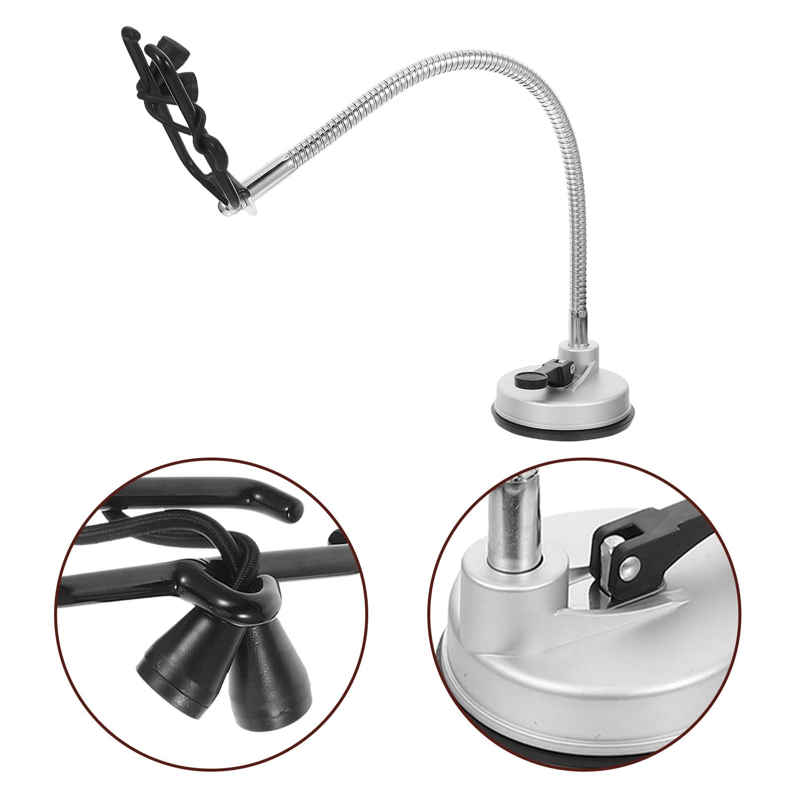 POPETPOP Haartrocknerhalter mit Saugnapf Verstellbarer Edelstahl Stand für Badezimmer Föhnständer ohne Bohren Einsetzbar