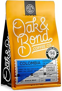 Oak & Bond Coffee Co. Colombia Single Origin Coffee, Medium Roast, 100% Arabica, Whole Bean -12 oz. Bag