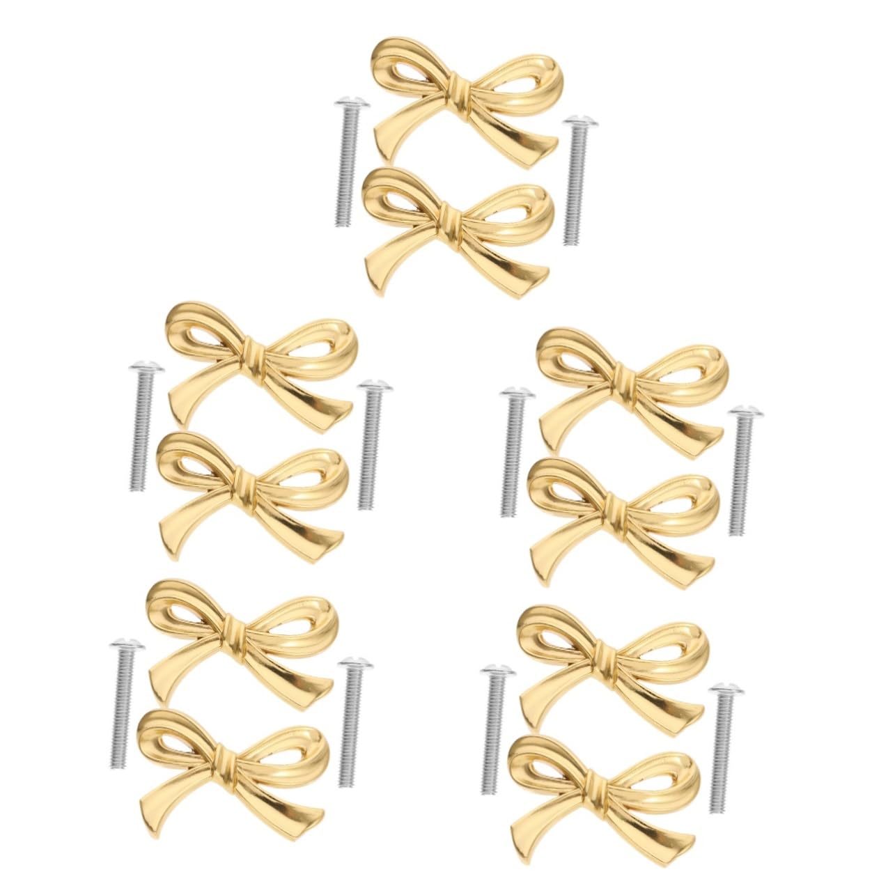 Artibetter 5 Set Pomelli Per Cassetti Pomelli Per Mobili Pomelli Per Porte in Ottone Con Fiocco Pomelli Decorativi Per Guardaroba Facile Installazione 2 Pezzi * 5