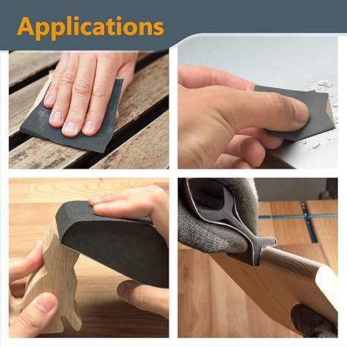 Miniatura 7 de POWERTEC 471000 Surtido de papel de lija húmedo y seco, hojas de 9 x 3.6 pulgadas, papel de lija de grano surtido 180 – 3000 para madera y acabado