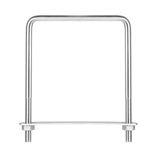 uxcell Square U-Bolts, 3 Sets 102mm(4.02") Inner Width 140mm Length M8 304 Stainless Steel U Clamp Bolt with Nuts and Plates, for Boat Trailer