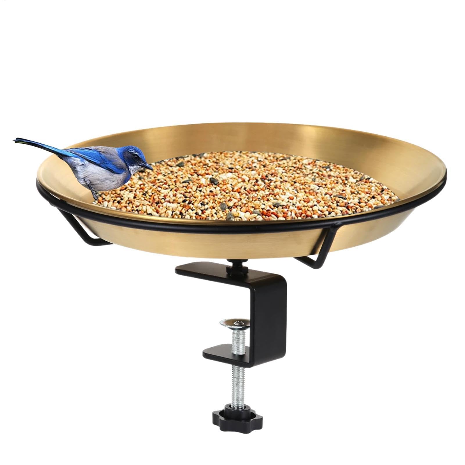 Baño De Pájaros Montado En Barandilla Decoración Metálica De Jardín De | Cuencos De Jardín Para Baño Y De Aves En Patio, Césped, Porche, Jardín, Balcón, Ventana Y Valla
