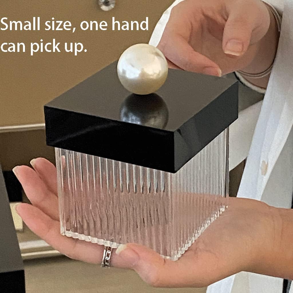 Ceramic Toothpicks Container ，Plastic Toothpick Case，Fashion with Lid Toothpick Holder Fashionable Toothpick Dispenser Acrylic Toothpick Holder Dispenser Square Toothpicks Container Chic(Transparent)