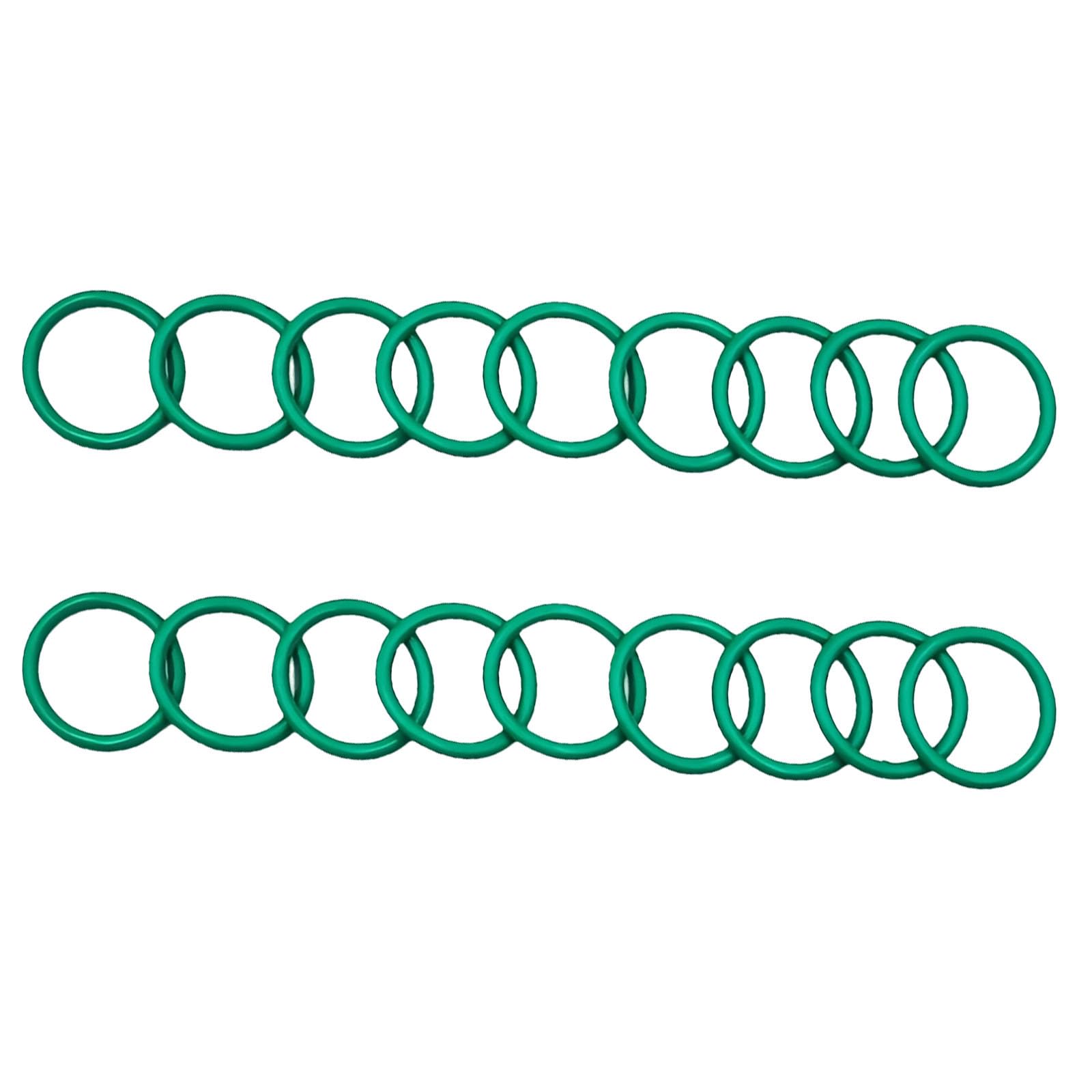 MACHSWON 50 Pcs Fluorine Rubber O-Rings Gasket Rubber Washer Round Sealing Ring 20mm OD 16mm ID 2mm Width FKM Gasket Rings Seal Grommets Green