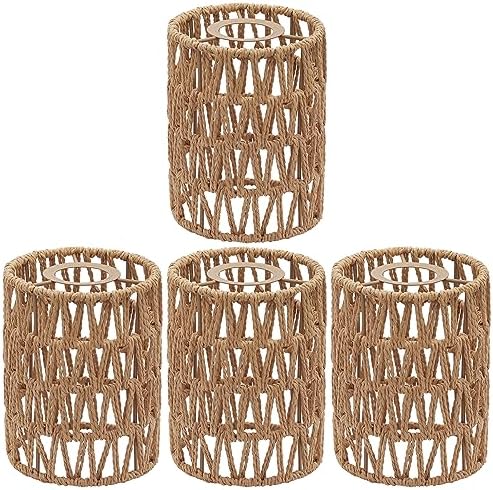 Pantalla De Repuesto De Ratán Para Lámpara De Pie - Medidas 20.5x14x14 Cm, Estilo Rústico, Luz Cálida, Ideal Para Decoración De Interiores