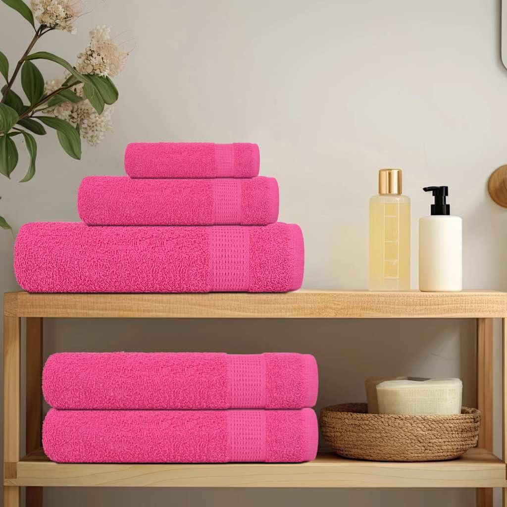 vidaXL Toallas de Invitados 10 uds 100% algodón Rosa 70x140 cm 360gsm