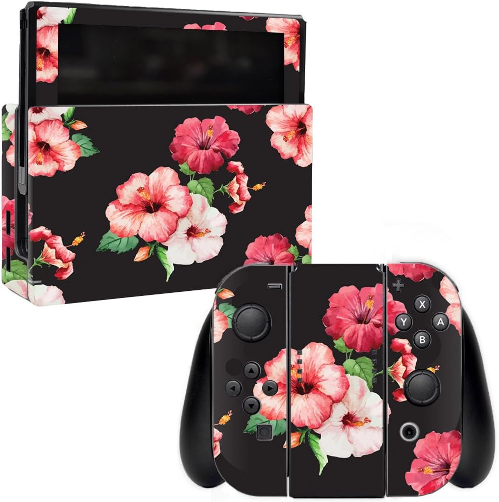 MightySkins Skin Compatible with Nintendo Switch - Hibiscus | Protective, Durable, and Unique Vinyl Decal wrap Cover | Easy to Apply, Remove, and Change Styles | Made in The USA