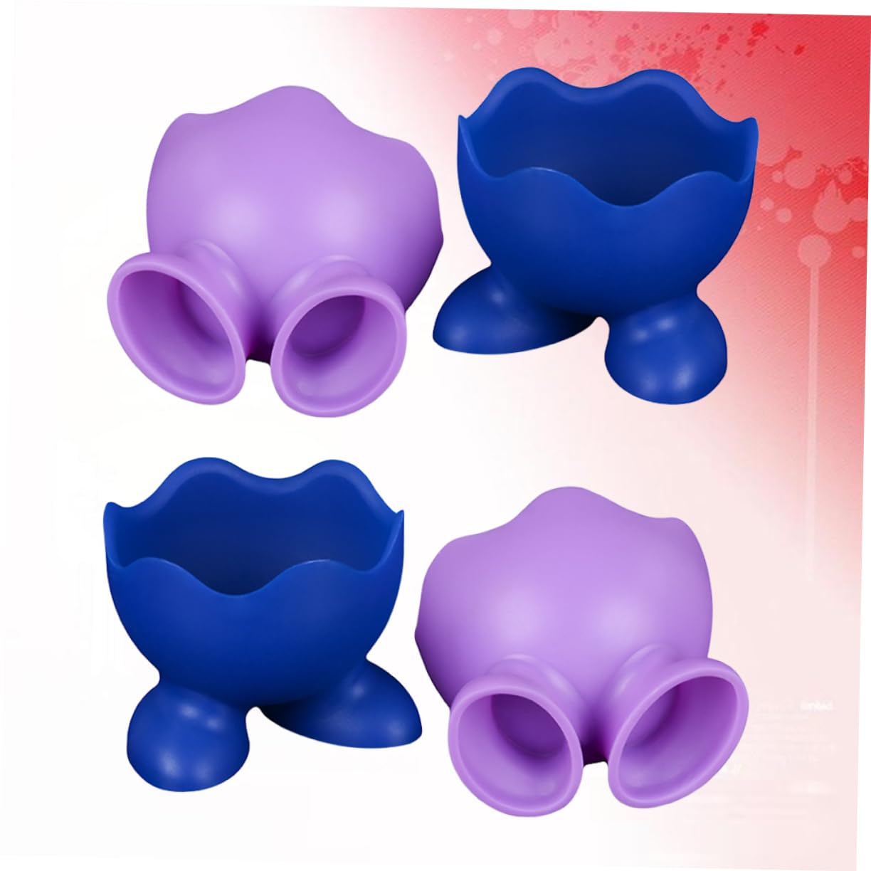 Unomor 4pcs Silicone Egg Cup Holder Vintage Soft Boiled Egg Holder Egg Cups Egg Cooker Cups Egg Holder Breakfast Cups for Boiled Eggs Silicone Egg Boiler Blue