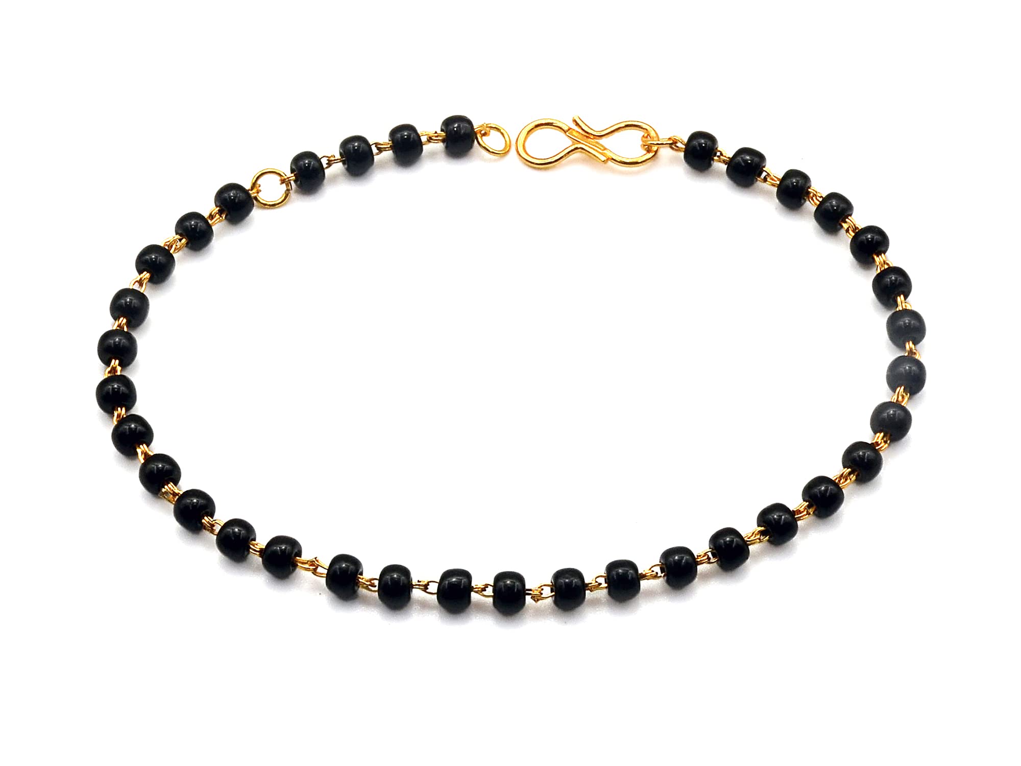 JHB Gold plated Brass Beads Hand Mangalsutra Bracelet for Women (B0B369F85D) Amazon Price History, Amazon Price Tracker