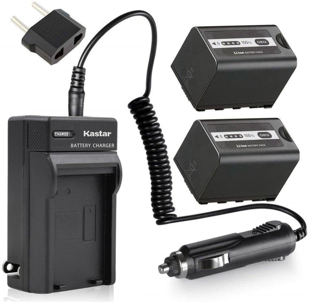 Kastar Battery 2x + Charger for Panasonic AG-VBR59 AG-VBR89G AG-VBR118G AG-BRD50 AG-B23 & AG-DVX200 AG-AC8 AG-AC90A AG-DVC30 AG-HPX250 HPX255 HVX201 AJ-PX230 AJ-PX270 AJ-PX298 AJ-PG50 HC-MDH2 HC-X1000