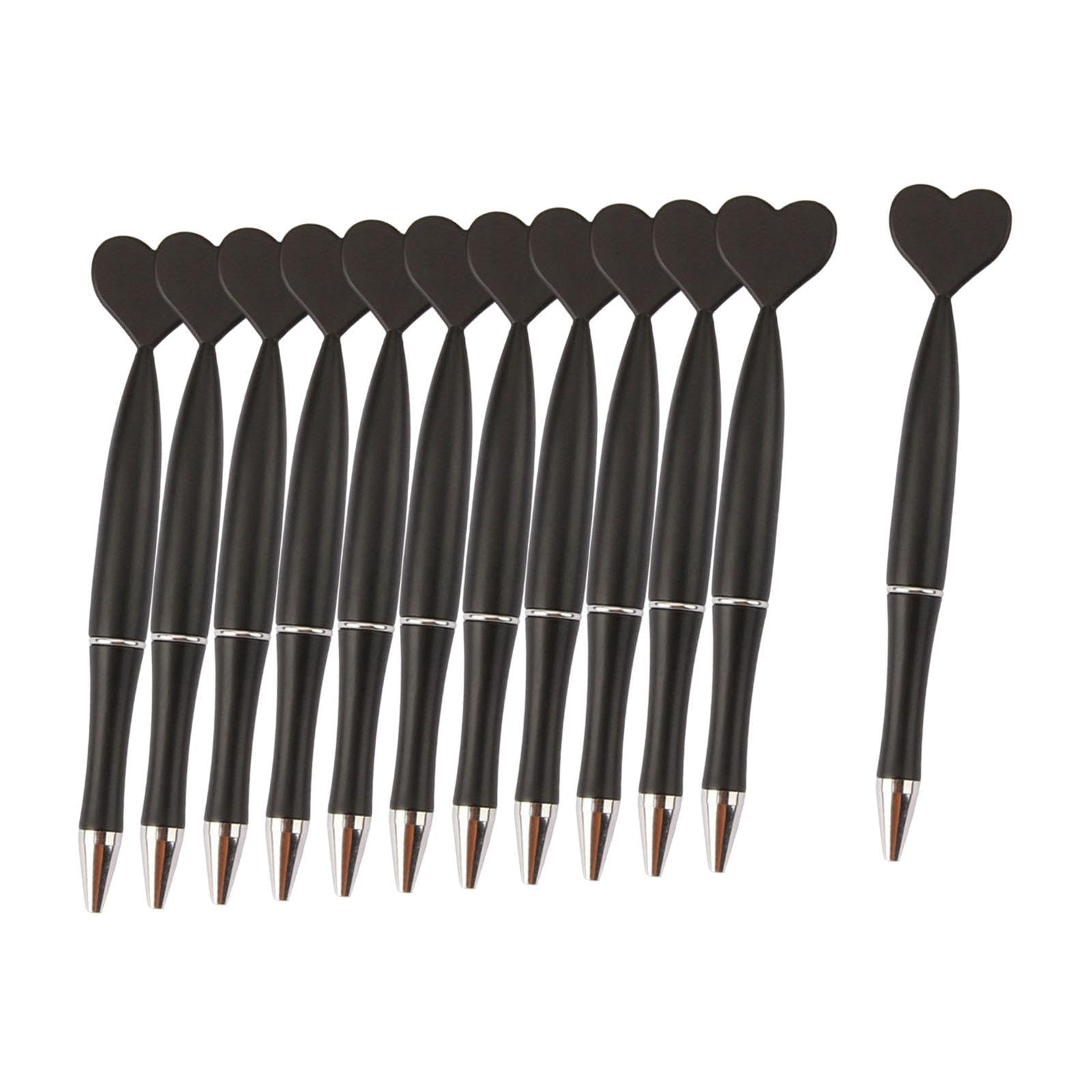 12Pcs Valentine's Heart Shaped Pens for Party Supplies Office Journaling Black-image-6
