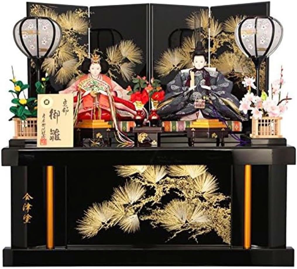 ひな人形 親王飾り 彦左衛門監修 熊倉聖祥原作 正絹さくら 会津塗