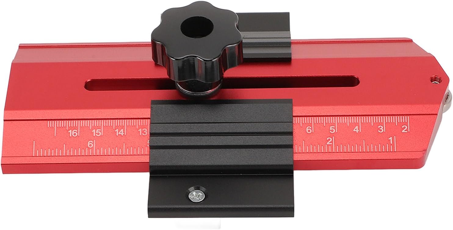 Woodworking Thin Table Saw Jig, Stainless Steel Precision Cutting Guide for Table and Band Saws, Ideal for Cabinet Making and Crafting (Red)