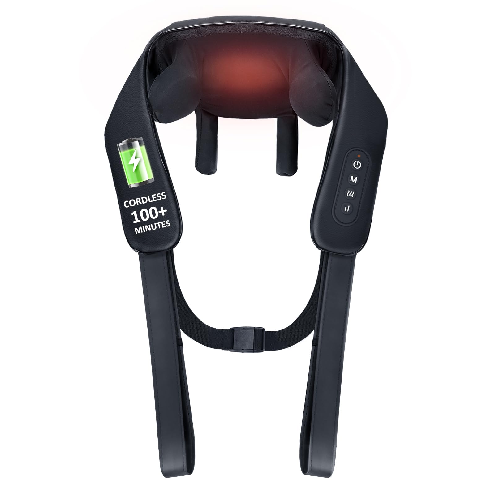 KNQZE Massaggiatore per il collo con calore, tessuto elettrico profondo 4D esperti, massaggio senza fili Shiatsu collo e cuscino per massaggio alla schiena per alleviare il dolore al collo, alle