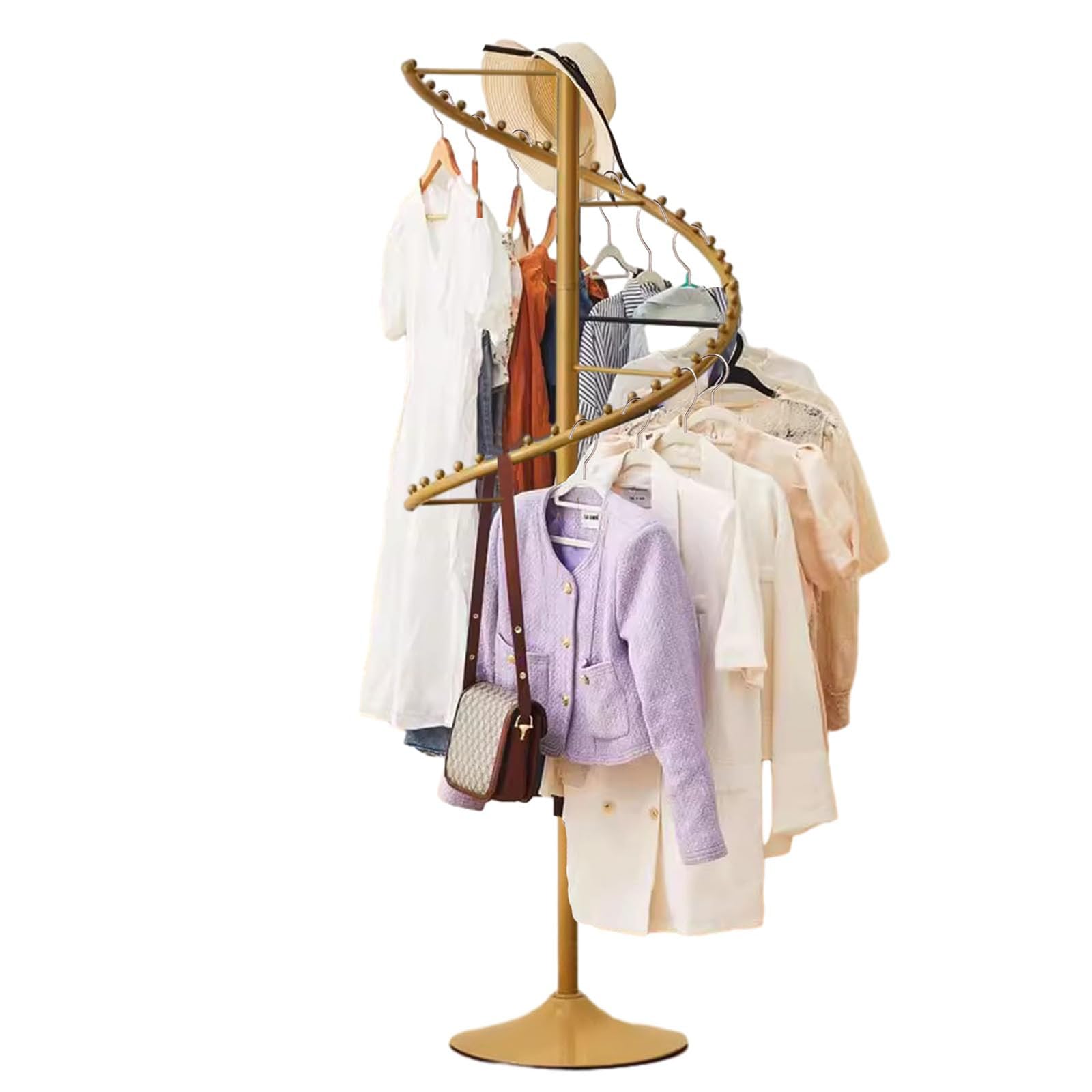 WDWDW Spiral Rotating Clothes Hanger Scarf Holder Heavy Duty S-Shaped Wardrobe Corner 360° Clothing Rack,Cloakroom Corner Storage Organizer Hanging Organizer