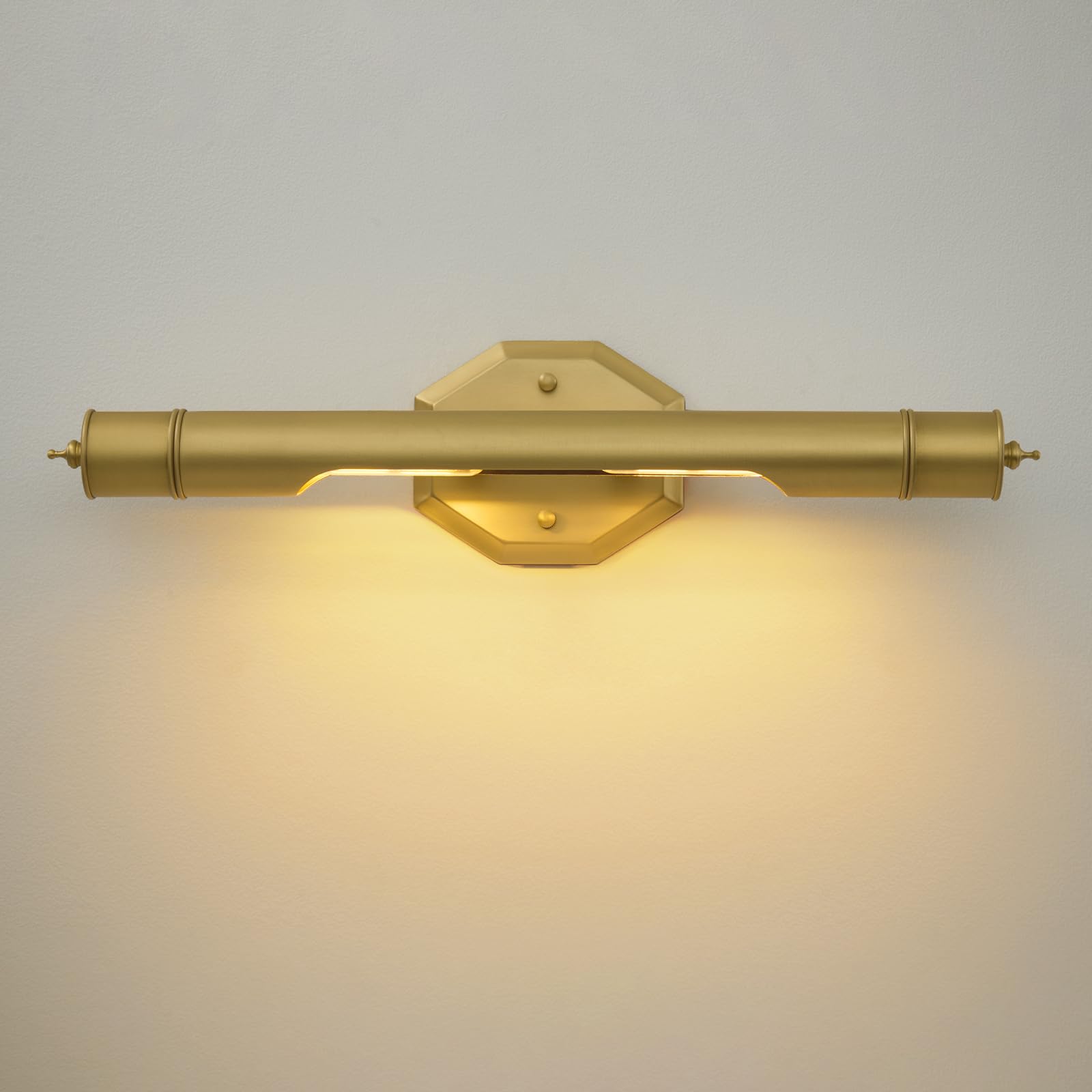 Antique Brass Picture Light Hardwired - 19 In Gold Art Deco Vintage Lights Over Mirror Portrait Pictures Frame