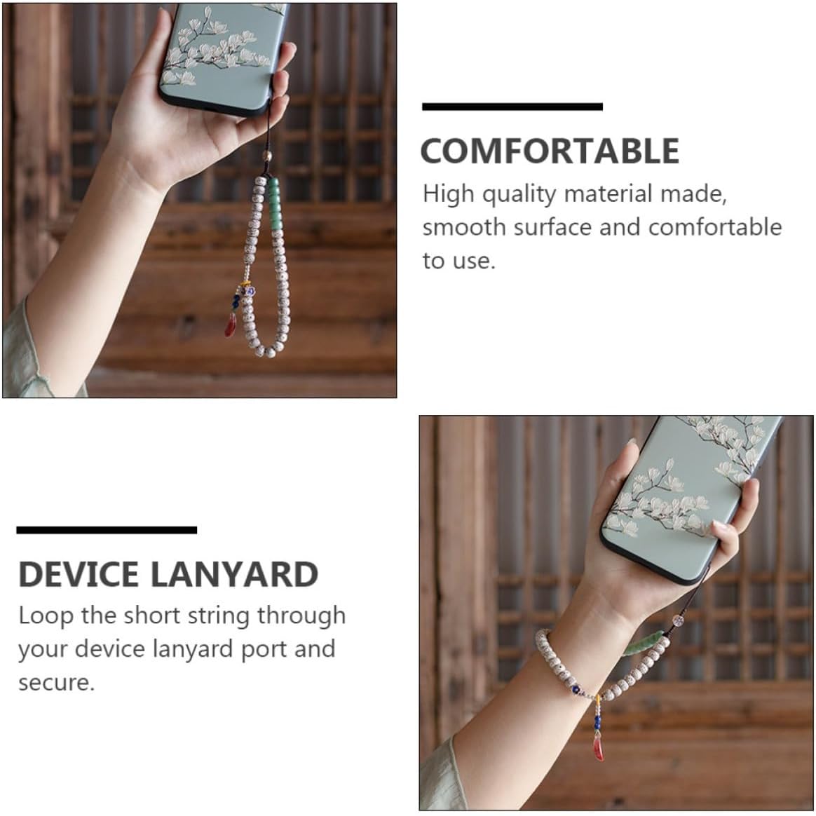 BESTOYARD Wood Phone Lanyard Wrist Charm for Tablet PC and Key Ring image 3
