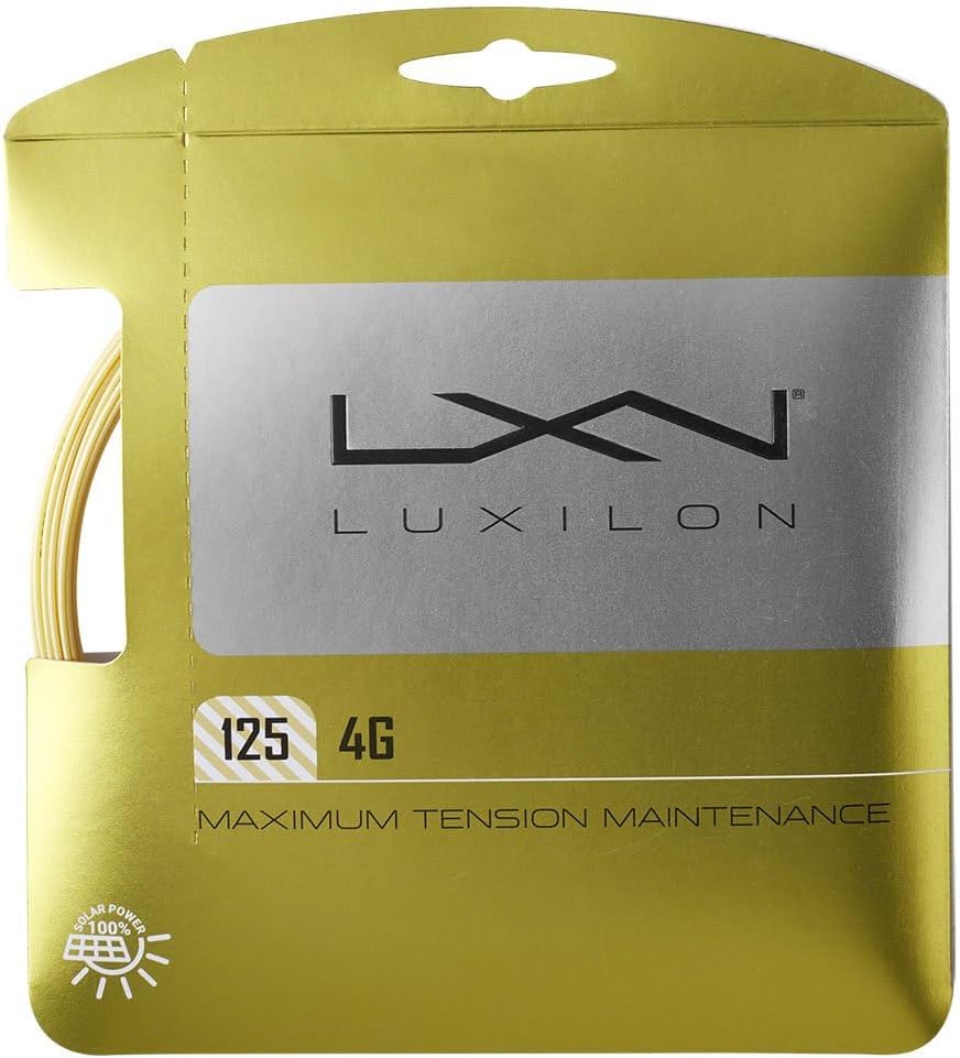 Luxilon 4G 125 Gold Tennis String Set - Pro-Level Durability, Tension Maintenance, Power & Spin