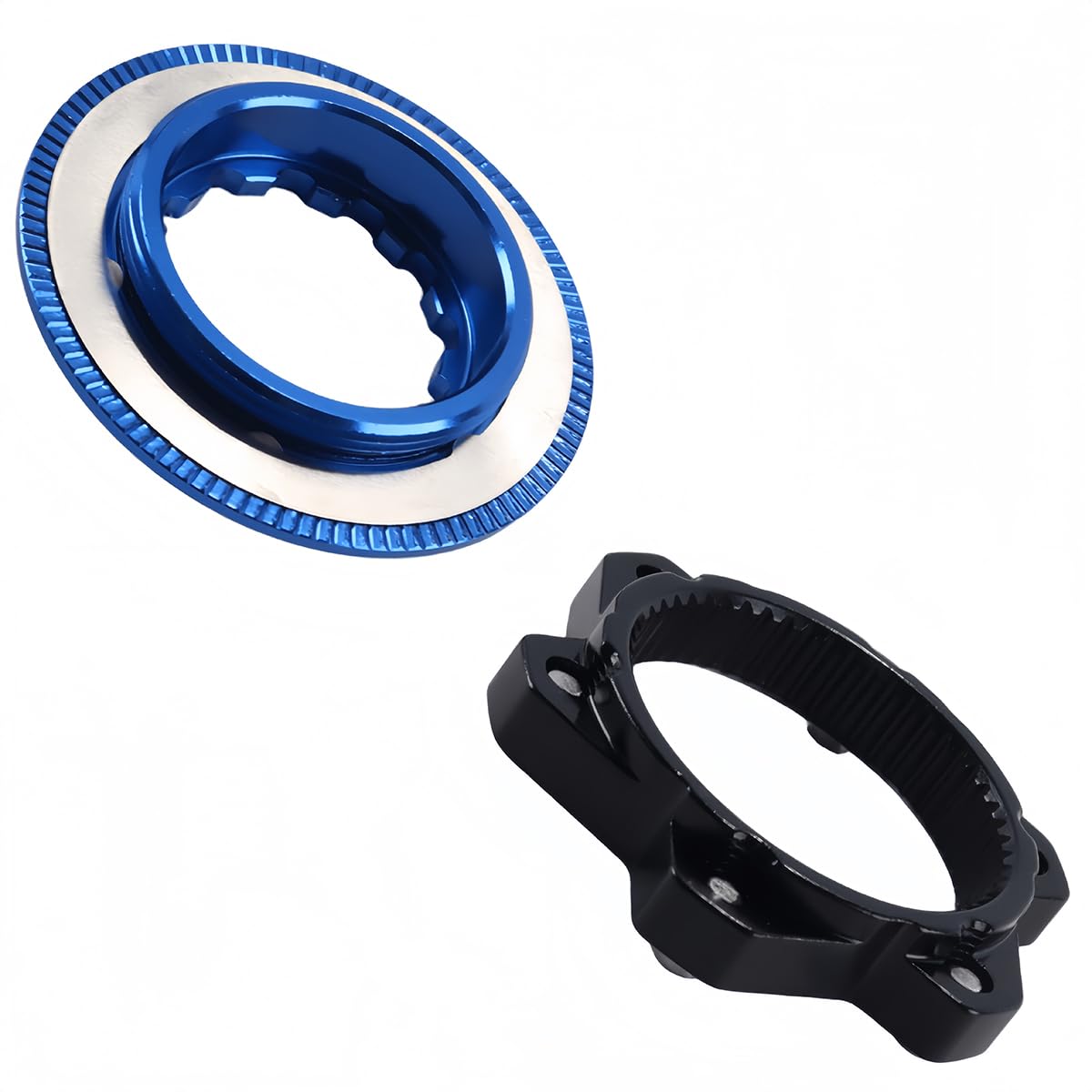 Teron Adapter centralnej blokady, adapter wirnika hamulca tarczowego, do przebudowy piast Center Lock na 44 mm, odstęp między śrubami, 6 wirników śrubowych (niebieski)