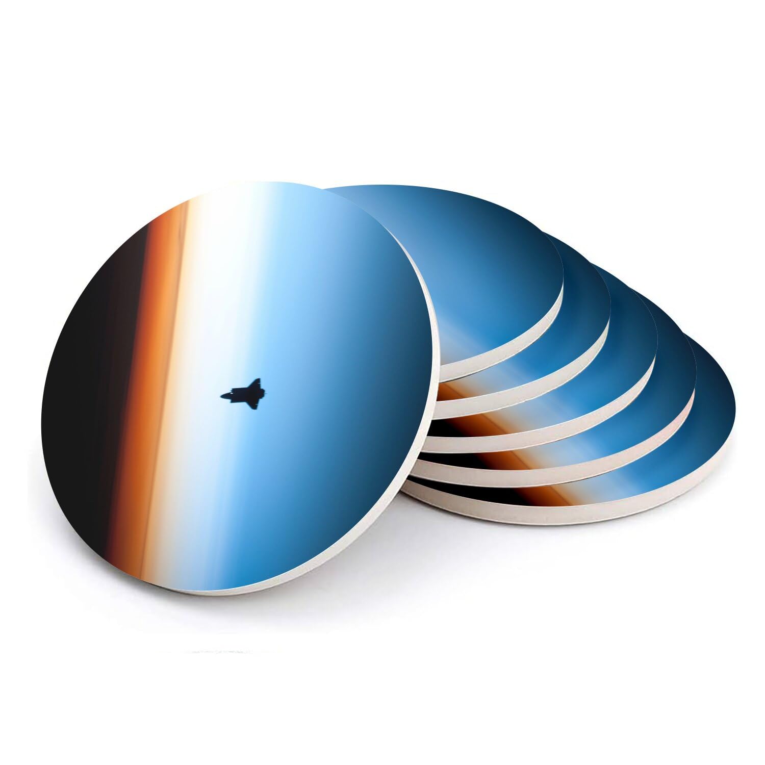 Sous-verre ronds en céramique Espace Navette Spatiale Lot de 6