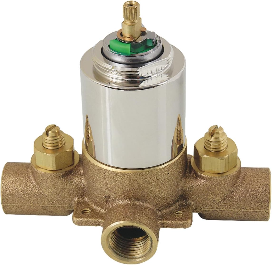 Kingston Brass KB656V Pressure Balanced Rough-In Tub and Shower Valve with Stops, Polished Nickel