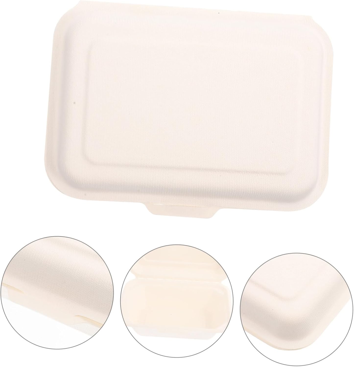50-Pack Disposable Food Containers Paper Pulp Takeout Boxes Meal Prep Packing Divided Design for Travel Microwave and Freezer Safe