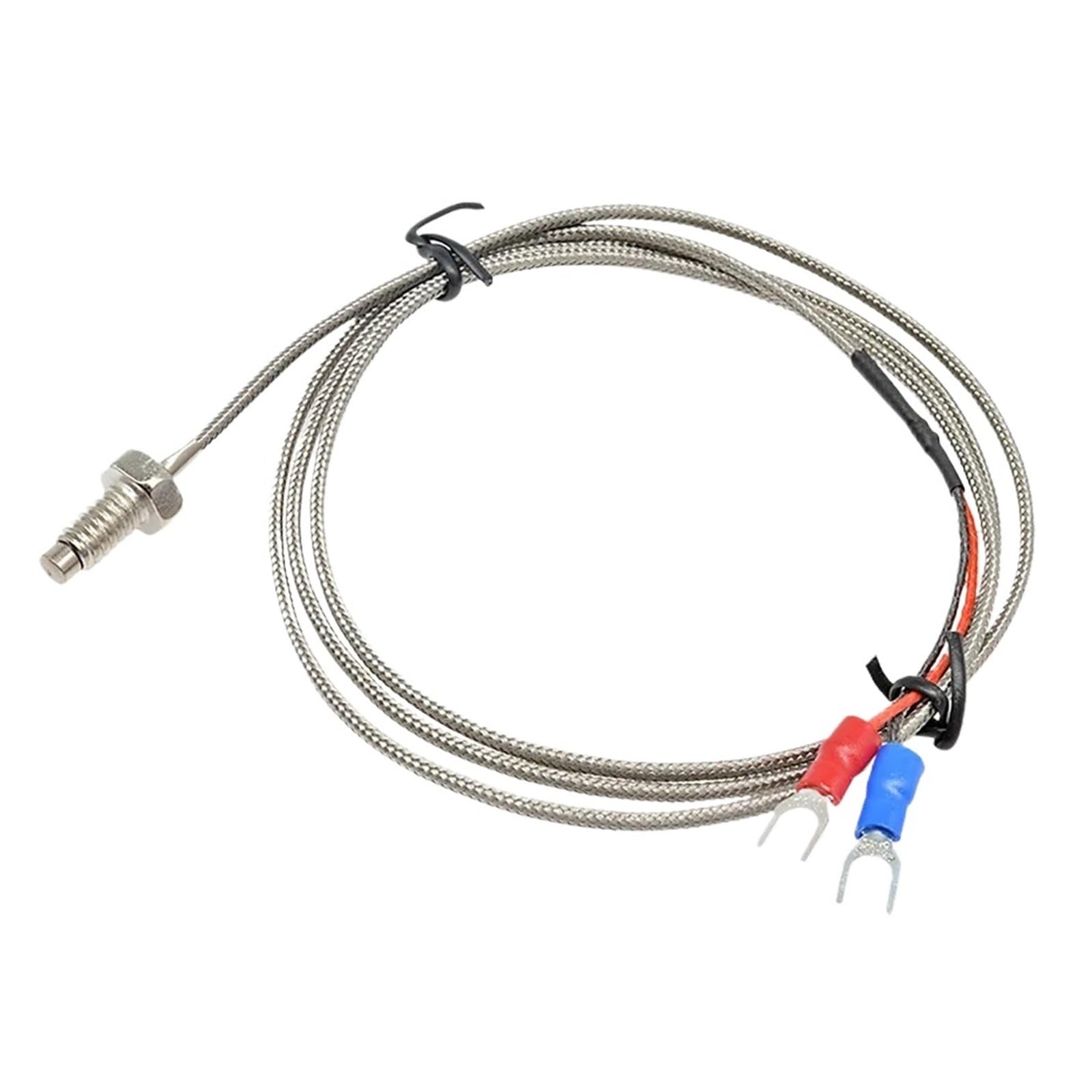 WUPLKCUIJ Cloweit Thermocouple Thread M6 M8 Screw Type K/T/PT100 1/2/3/4/5m Probe Sensor Temperature 0-400°C Controller(K M6 2m)