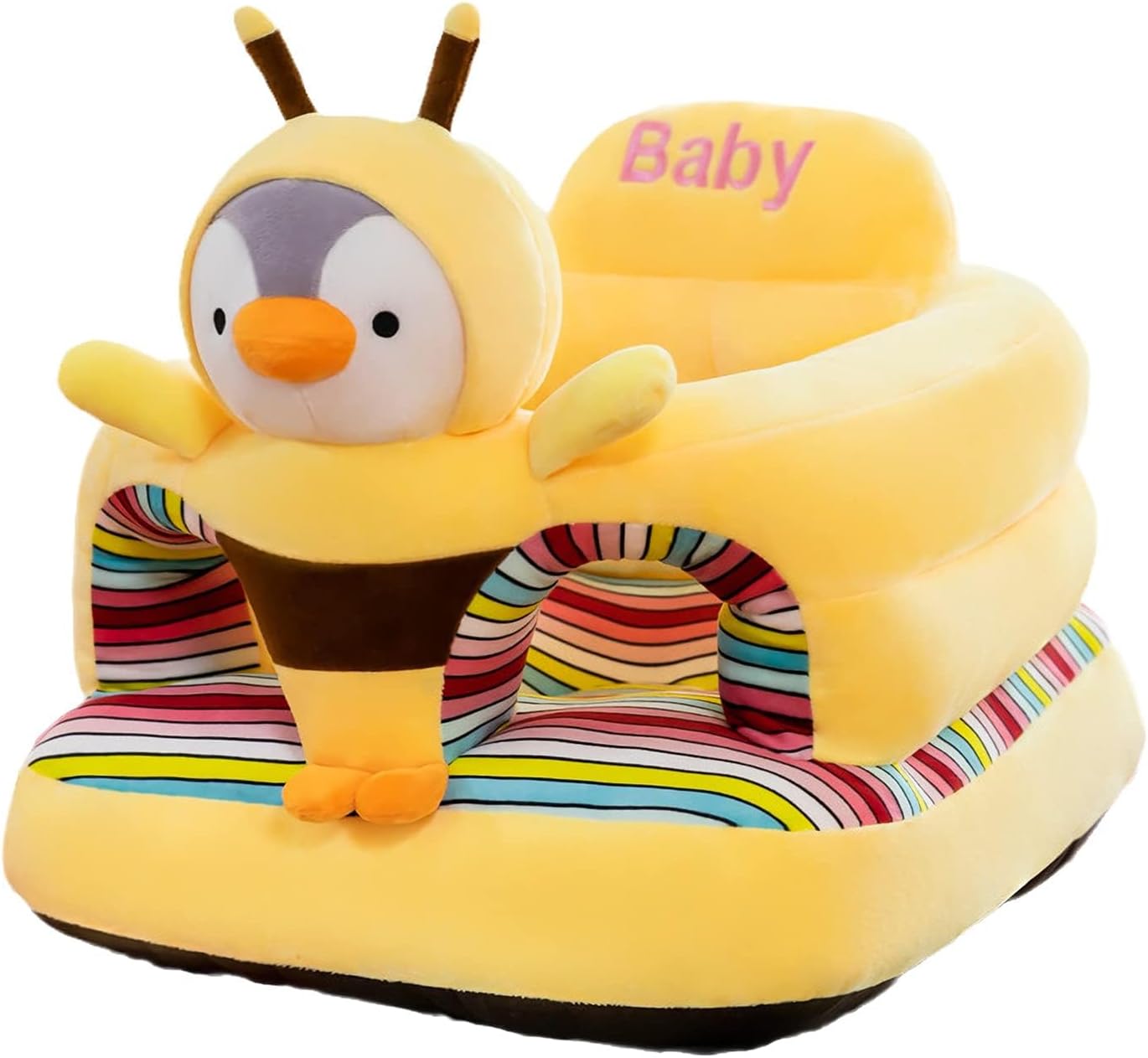 SkadeBaby Support Seat, Cute Baby Sofa Chair for Sitting Up, Comfy Plush Infant Seats (Penguin)