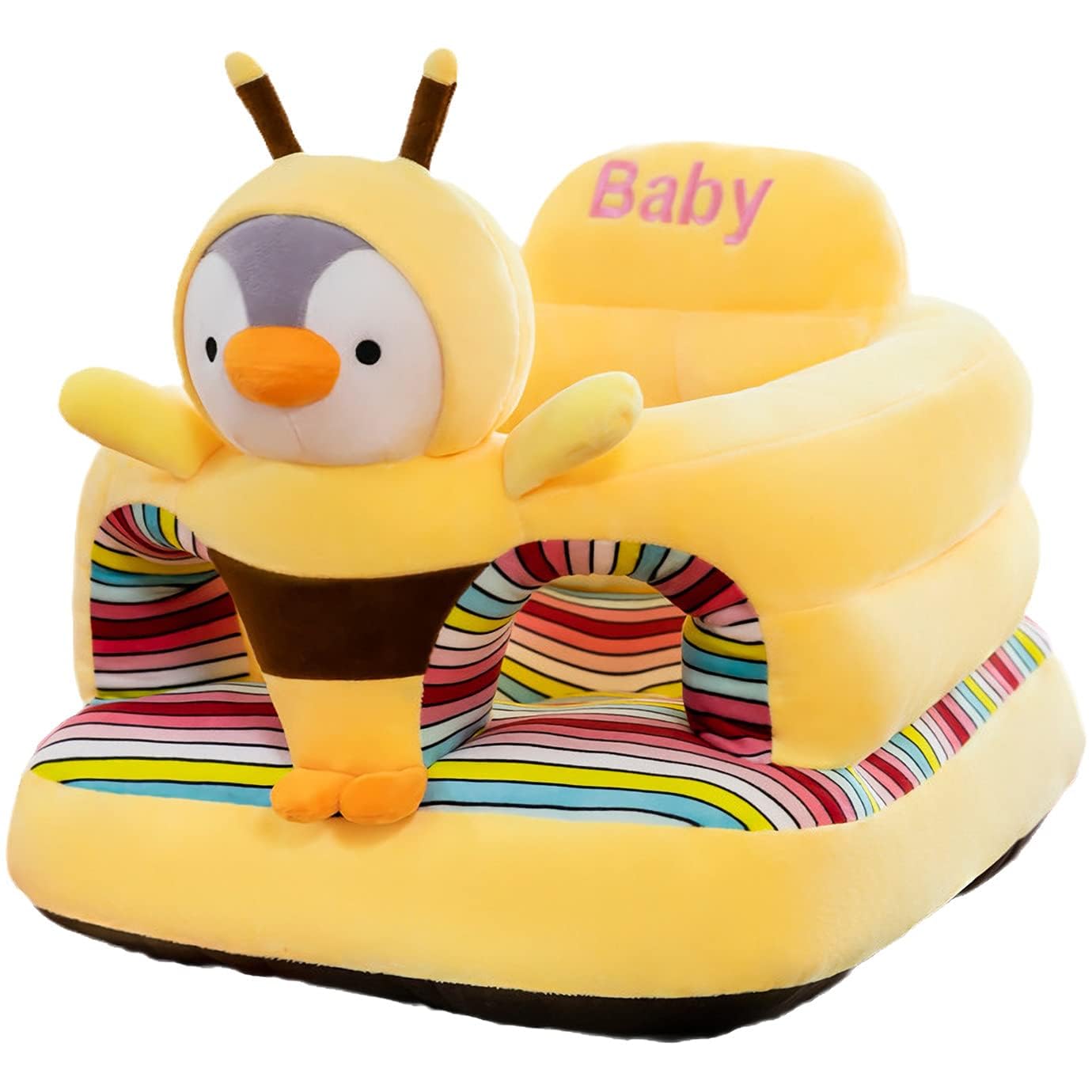 SkadeBaby Support Seat, Cute Baby Sofa Chair for Sitting Up, Comfy Plush Infant Seats (Penguin)