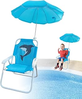 Genérico Silla de Playa con Sombrilla,Silla De con Sombrilla Incluida - Asiento De Resistente Al Viento con Parasol para Actividades Exteriores En Viajes Jardín