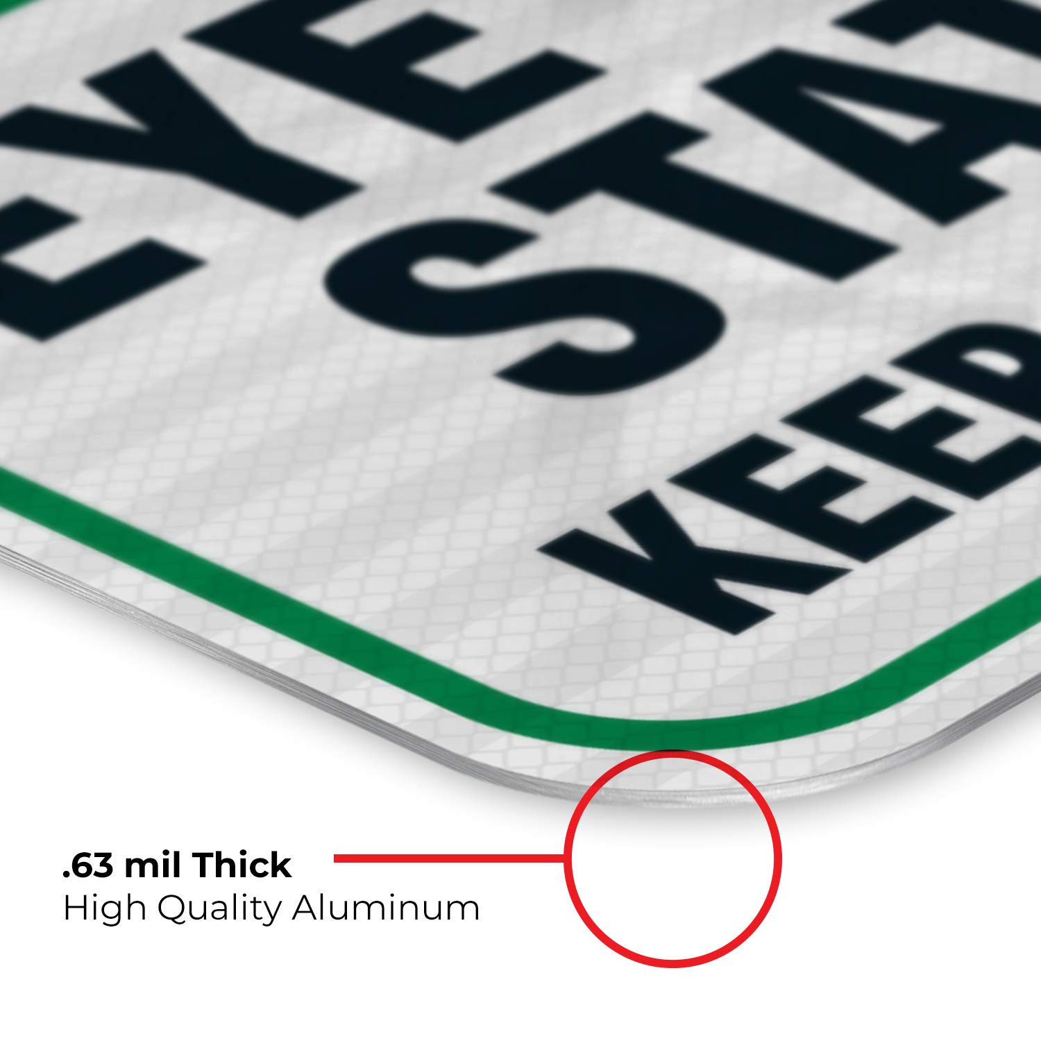 Eye Wash Station Sign, Emergency Sign, 12x18 Inches, 3M EGP Reflective .063 Aluminum, Fade Resistant, Easy Mounting, Indoor/Outdoor Use, Made in USA