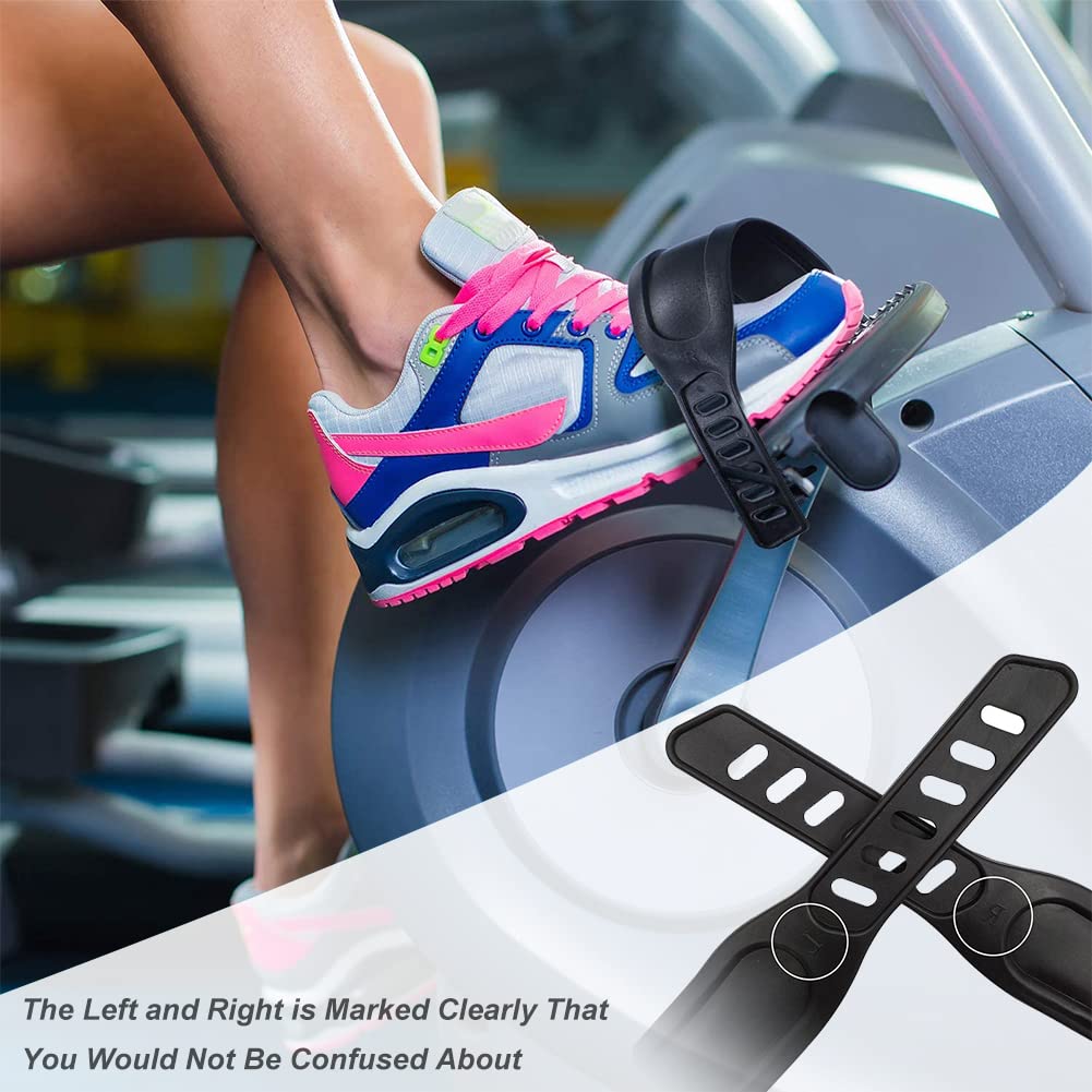 Henan 6 Pièces Sangle Pédale Vélo En Nylon, Réglables Sangle Pédale Vélo Avec Boucle En Métal Pour La Plupart Des Vélos, Vélos D'Appartement, VTT Noir