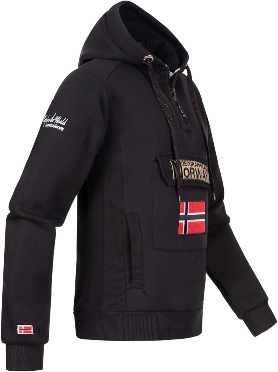 Geographical Norway Men's Estándar Sweatshirt, Black, X-Large