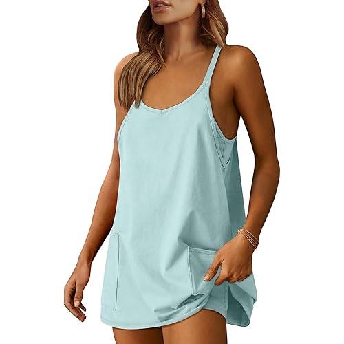 ANRABESS Women Summer Mini Romper Dress Workout Tennis Active Sports Athleisure Outfits built in Shorts Trendy Vacation