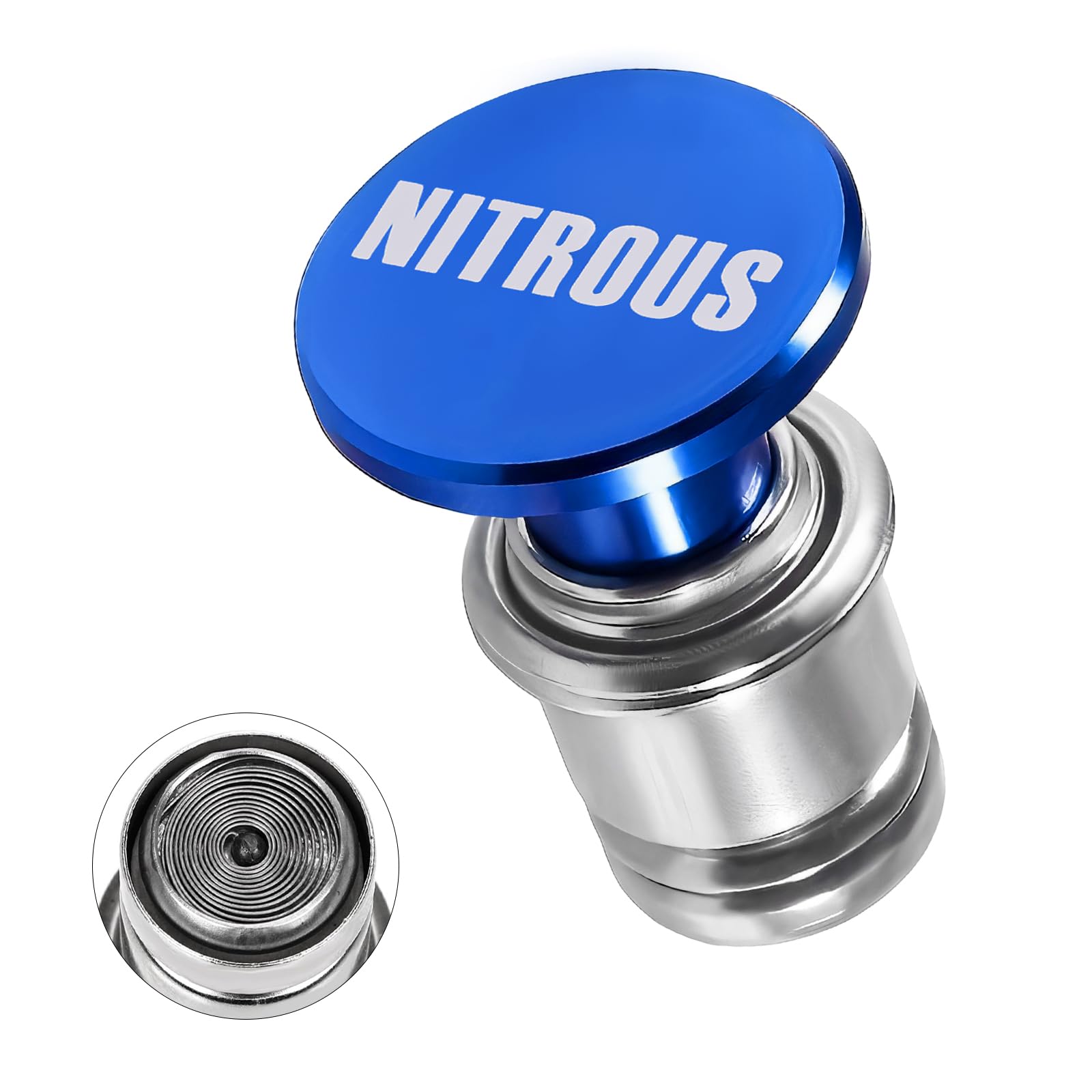Nitrous Car Cigarette Lighter, 12 Volt Aluminum Auto Cigarette Lighter Plug Replacement, Universal Cigarette Lighters Button Decoration for Most Vehicle Socket Size A